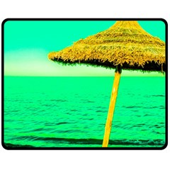 Pop Art Beach Umbrella  Fleece Blanket (medium)  by essentialimage