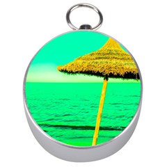 Pop Art Beach Umbrella  Silver Compasses by essentialimage