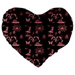 Cute Fairytale Patternfairytalepattern Large 19  Premium Flano Heart Shape Cushions Front