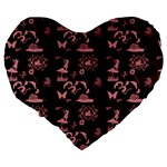 Cute Fairytale Patternfairytalepattern Large 19  Premium Flano Heart Shape Cushions Back