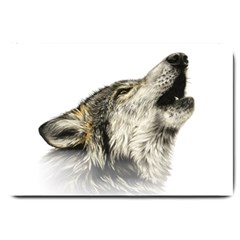 Howling Wolf Large Doormat  by ArtByThree