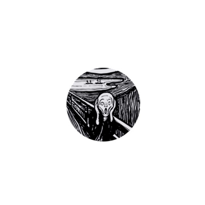 The Scream Edvard Munch 1893 Original lithography black and white engraving 1  Mini Magnets