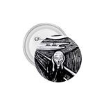 The Scream Edvard Munch 1893 Original lithography black and white engraving 1.75  Buttons Front