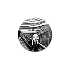 The Scream Edvard Munch 1893 Original Lithography Black And White Engraving Golf Ball Marker (10 Pack) by snek