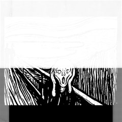 The Scream Edvard Munch 1893 Original Lithography Black And White Engraving Rectangular Jigsaw Puzzl by snek