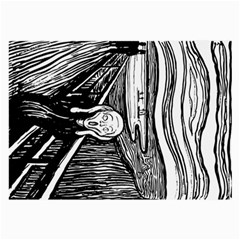 The Scream Edvard Munch 1893 Original Lithography Black And White Engraving Large Glasses Cloth (2 Sides) by snek