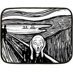 The Scream Edvard Munch 1893 Original Lithography Black And White Engraving Fleece Blanket (mini) by snek