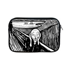 The Scream Edvard Munch 1893 Original Lithography Black And White Engraving Apple Ipad Mini Zipper Cases by snek