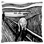 The Scream Edvard Munch 1893 Original lithography black and white engraving Standard Flano Cushion Case (One Side) Front