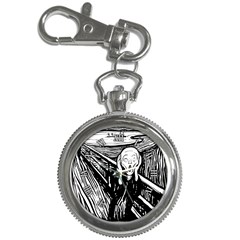 The Scream Edvard Munch 1893 Original Lithography Black And White Engraving Key Chain Watches by snek