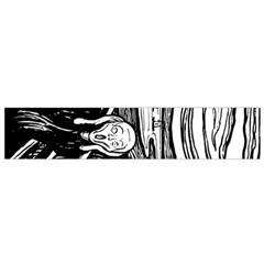 The Scream Edvard Munch 1893 Original Lithography Black And White Engraving Small Flano Scarf by snek