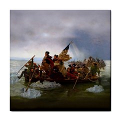 George Washington Crossing Of The Delaware River Continental Army 1776 American Revolutionary War Original Painting Tile Coaster by snek