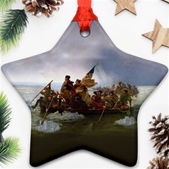 George Washington Crossing Of The Delaware River Continental Army 1776 American Revolutionary War Original Painting Ornament (star) by snek