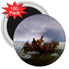 George Washington Crossing Of The Delaware River Continental Army 1776 American Revolutionary War Original Painting 3  Magnets (100 Pack) by snek