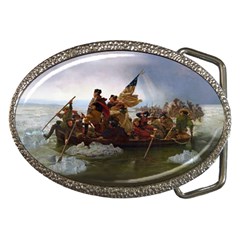 George Washington Crossing Of The Delaware River Continental Army 1776 American Revolutionary War Original Painting Belt Buckles by snek