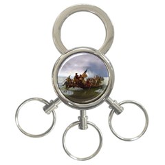 George Washington Crossing Of The Delaware River Continental Army 1776 American Revolutionary War Original Painting 3-ring Key Chain by snek