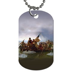 George Washington Crossing Of The Delaware River Continental Army 1776 American Revolutionary War Original Painting Dog Tag (one Side) by snek