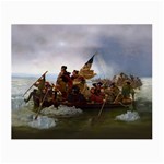 George Washington crossing of the Delaware River Continental Army 1776 American Revolutionary War ORIGINAL PAINTING Small Glasses Cloth Front