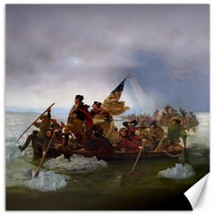 George Washington Crossing Of The Delaware River Continental Army 1776 American Revolutionary War Original Painting Canvas 12  X 12  by snek