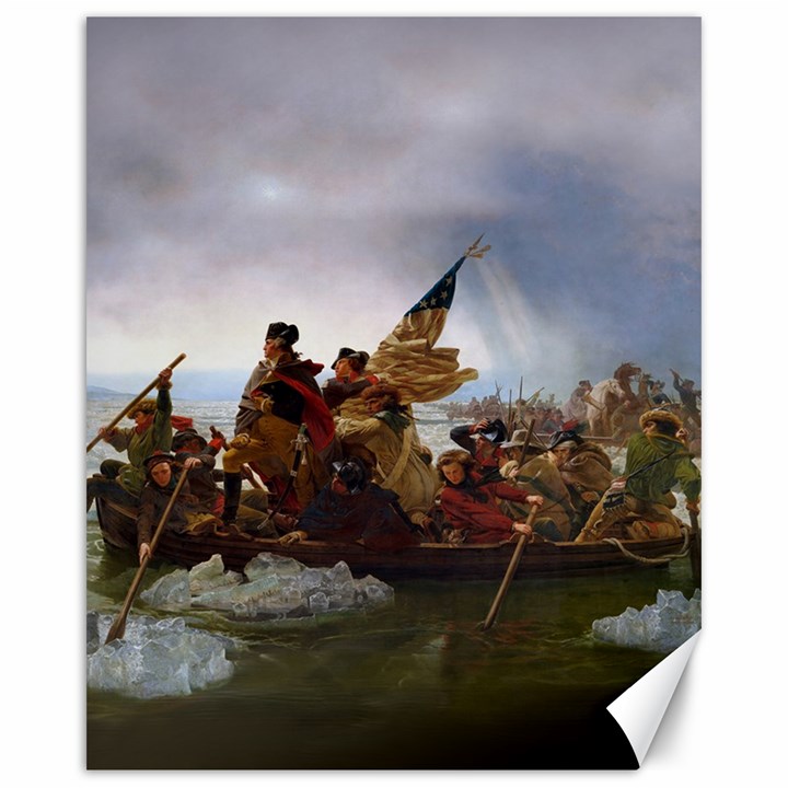 George Washington crossing of the Delaware River Continental Army 1776 American Revolutionary War ORIGINAL PAINTING Canvas 16  x 20 