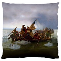 George Washington Crossing Of The Delaware River Continental Army 1776 American Revolutionary War Original Painting Large Cushion Case (two Sides) by snek