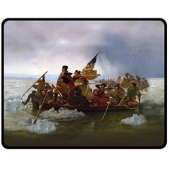 George Washington Crossing Of The Delaware River Continental Army 1776 American Revolutionary War Original Painting Double Sided Fleece Blanket (medium)  by snek