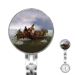 George Washington Crossing Of The Delaware River Continental Army 1776 American Revolutionary War Original Painting Stainless Steel Nurses Watch by snek