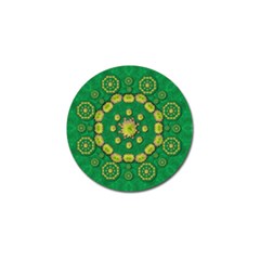 Fauna Bloom Mandalas On Bohemian Green Leaves Golf Ball Marker (4 Pack) by pepitasart