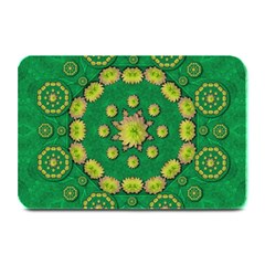 Fauna Bloom Mandalas On Bohemian Green Leaves Plate Mats by pepitasart