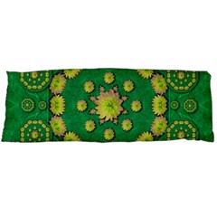 Fauna Bloom Mandalas On Bohemian Green Leaves Body Pillow Case (dakimakura) by pepitasart