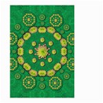 Fauna Bloom Mandalas On Bohemian Green Leaves Small Garden Flag (Two Sides) Front