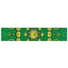 Fauna Bloom Mandalas On Bohemian Green Leaves Small Flano Scarf