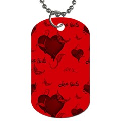 Wonderful Pattern Of Hearts Dog Tag (one Side) by FantasyWorld7