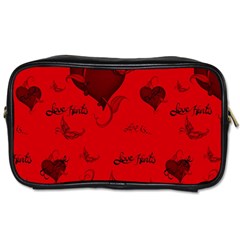 Wonderful Pattern Of Hearts Toiletries Bag (two Sides) by FantasyWorld7