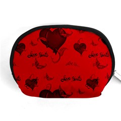 Wonderful Pattern Of Hearts Accessory Pouch (medium) by FantasyWorld7