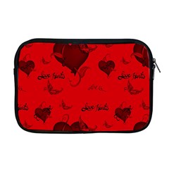 Wonderful Pattern Of Hearts Apple Macbook Pro 17  Zipper Case by FantasyWorld7