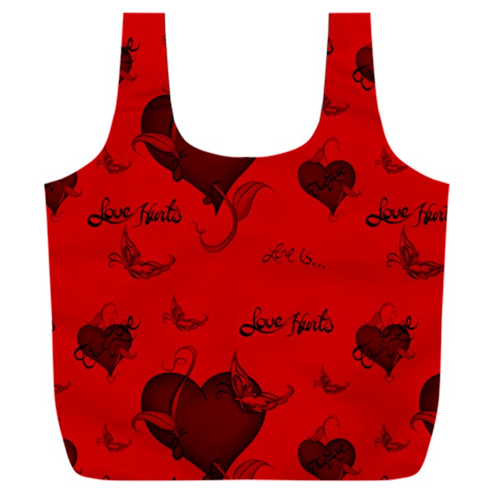 Wonderful Pattern Of Hearts Full Print Recycle Bag (XXXL)