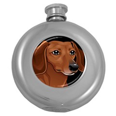 Dachshund Dog Round Hip Flask (5 Oz) by trulycreative