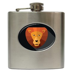 Funny Lion Face Hip Flask (6 Oz) by trulycreative