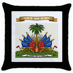 Haiti Coat Of Arms Throw Pillow Case (black) by trulycreative