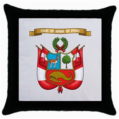 Peru Coat Of Arms Throw Pillow Case (black) by trulycreative