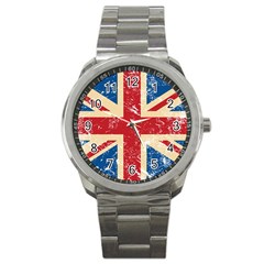 Grunge Flag Union Jack Sport Metal Watch by trulycreative