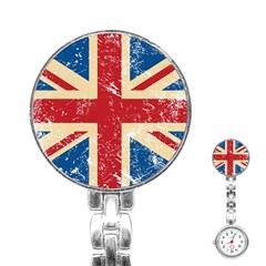 Grunge Flag Union Jack Stainless Steel Nurses Watch by trulycreative