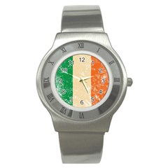 Grunge Flag Of Ireland Stainless Steel Watch by trulycreative