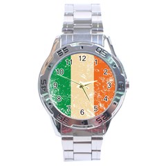 Grunge Flag Of Ireland Stainless Steel Analogue Watch by trulycreative