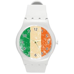 Grunge Flag Of Ireland Round Plastic Sport Watch (m) by trulycreative