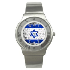 Grunge Flag Of Israel Stainless Steel Watch by trulycreative