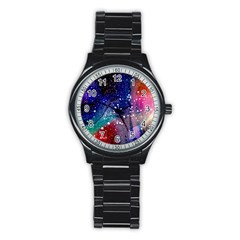 Cosmic Galaxy Stardust Stainless Steel Round Watch by trulycreative