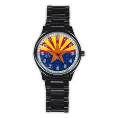 Arizona State Flag Stainless Steel Round Watch by trulycreative