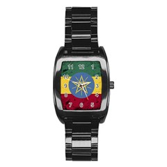 Grunge Flag Of Ethiopia Stainless Steel Barrel Watch by trulycreative